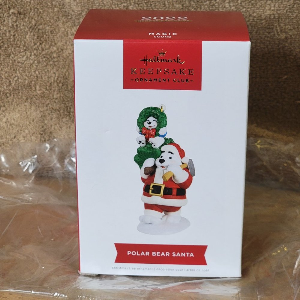Hallmark Keepsake Ornament 2022 KOC Polar Bear Santa Magic Sound NEW